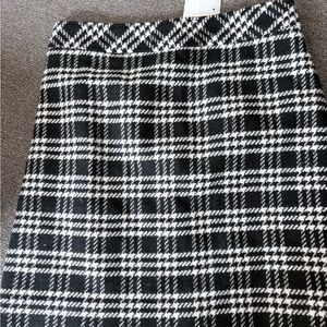 J. Crew Black and White Checkered Pencil Skirt